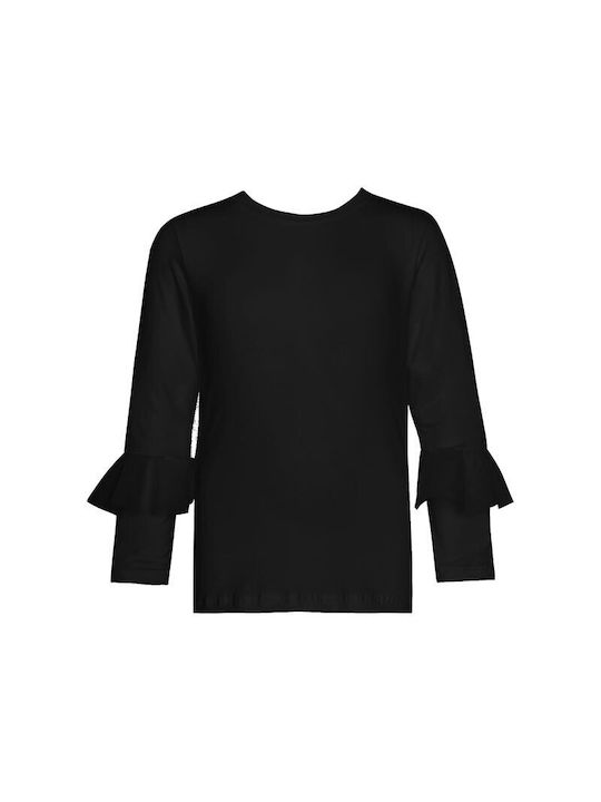 Two In A Castle Kids Blouse Long Sleeve Black