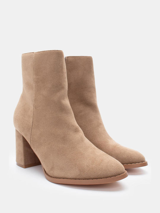 Stitched Ankle Boots 4314197-dark beige