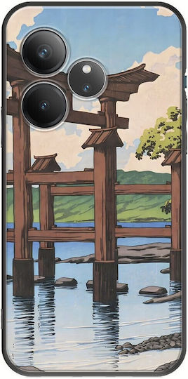 Ukiyo-e Tazawa-See Realme GT 6T 5G Schwarzes TPU Schwarzes Silikon