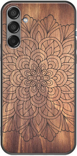 Mandala Wood Samsung Galaxy M55 5G Black TPU Black Silicone
