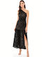 Langes Kleid Limited Edition One-Shoulder-Spitze