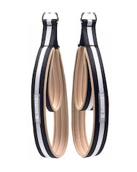Pilates Double Loop Straps Neoprene Black White Strap