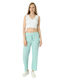 Women's Fabric Trousers Turquoise