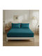Casa Colori Bettlaken Semi-Doppel mit Gummiband 120x200+30cm. Navy