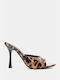 Patent Leather Heel Mules 4297113-Animal Print