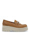 Δερμάτινα Γυναικεία Loafers σε Καφέ Χρώμα
