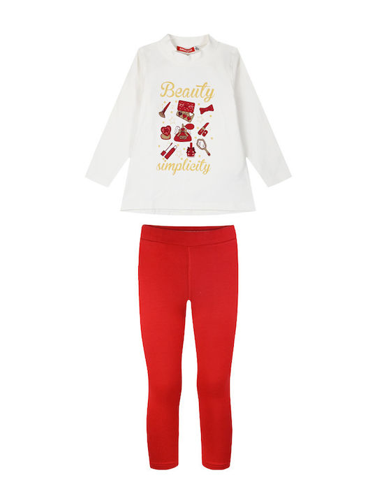 Energiers Kinder Set mit Leggings Winter 2Stück Red