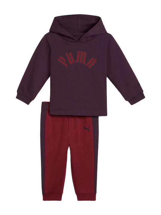 Puma Kids Sweatpants Set Purple - Burgundy