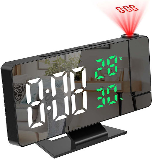 Clock Ρολόι Τοίχου Ψηφιακό Καθρέφτης Διάφανο