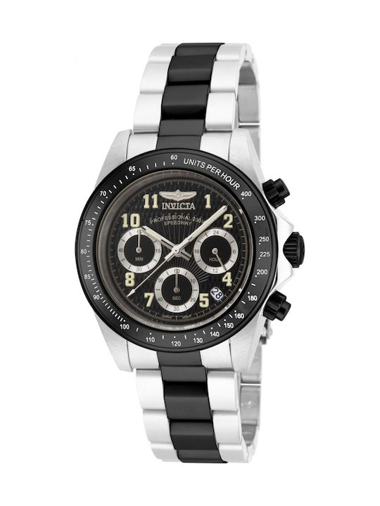 Invicta Speedway Ανδρικό Ρολόι 39mm Μπαταρίας με Γκρι Μεταλλικό Μπρασελέ