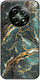 Cracked Marble Gold Teal Realme 12 5G Black TPU Black Silicone