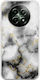 Agate Stone Black White Realme 12 5G Flexible TPU Transparent Silicone