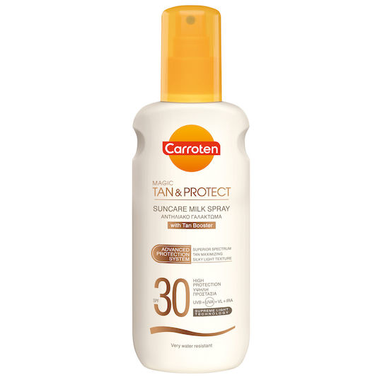 Carroten Magic Tan & Protect Слънцезащитна Водоустойчива Емулсия За Тяло SPF30 Спрей 200мл