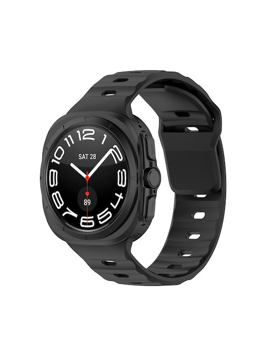 Techsuit W055 Λουράκι Σιλικόνης Μαύρο (Galaxy Watch Ultra / Ultra 2)