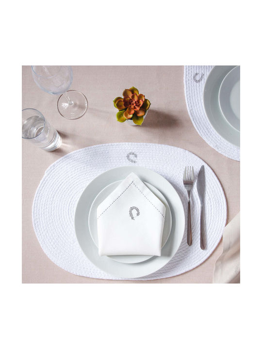 Anemos Fabric Placemat White 48x33cm