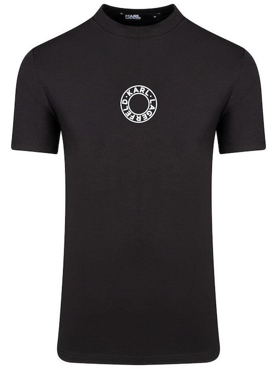 Karl Lagerfeld T-shirt Bărbătesc cu Mânecă Scurtă BLACK