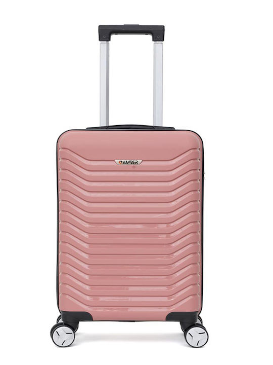 Amber Cabin Hard Pink Travel Suitcase with 4 Wh...