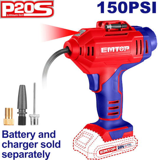 Emtop Pompă Auto 150PSI cu cablu 12V (Fără Baterie)