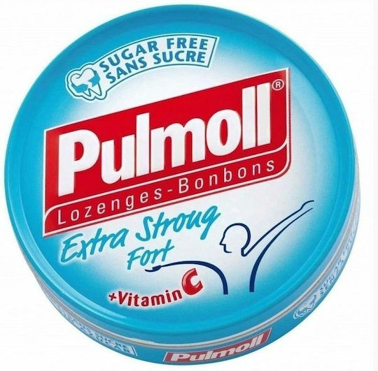 Pulmoll Extra Strong & Βιταμίνη C Καραμέλες Χωρίς Ζάχαρη Μέντα 45gr