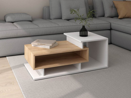 Правоъгълно Централно Кафе Масичка Alcagia Дървена Tacho/white Ш90xД50xВ35см