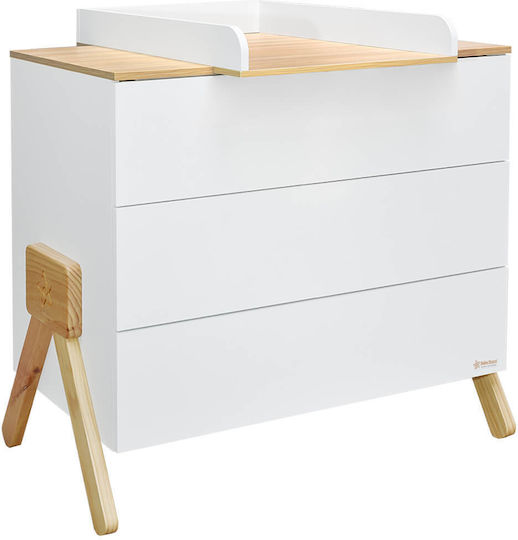 Monna Baby Kommode mit 3 Schubladen Weiß 90x53x87.5cm