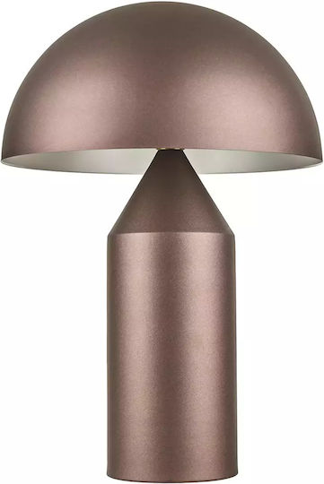 Metal Table Lamp for Socket E27 with Brown Shade and Base