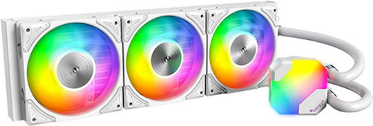 Montech HyperFlow Υδρόψυξη AIO CPU με 3 Ανεμιστήρες 120mm και ARGB Φωτισμό Λευκή