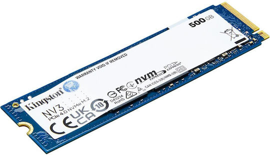 Kingston500GB3個NV3 PCIe 4.0 NVMe M.2 SSD Kingston Nv3 SSD 500GB M.2 NVMe PCI Express 4.0 SNV3S/500G