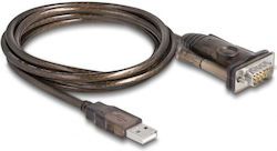 DeLock Кабел RS232 9-пинов мъжки към USB-A 1.5м (62646) 1бр