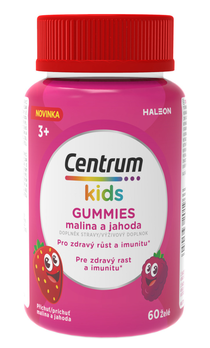 Centrum Ζελεδάκια με γεύση Φράουλας & Βατόμουρου για την υποστήριξη της υγιούς ανάπτυξης των παιδιών 60 μασώμενα ζελεδάκια