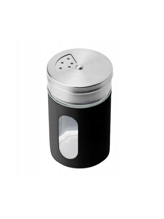 Kadax Glass Tabletop Spice Jar Black