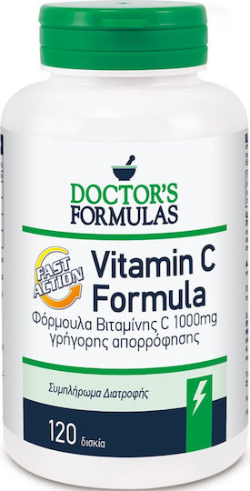Doctor's Formulas Vitamin C Βιταμίνη για Ενίσχυση του Ανοσοποιητικού, τo Δέρμα & Αντιοξειδωτική δράση 1000mg 120 ταμπλέτες