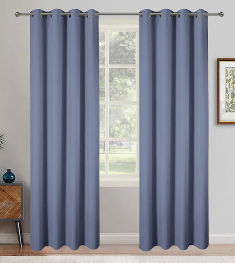 Vasilas Home Κουρτίνα με Τρουκς Μαύρη 140x270εκ.