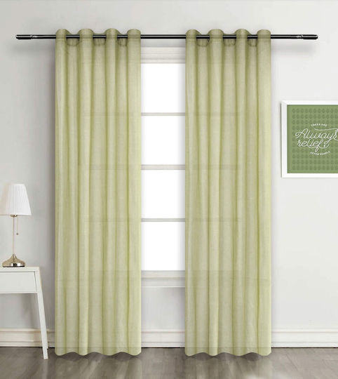 Vasilas Home Κουρτίνα με Τρουκς Πράσινη 140x270εκ.