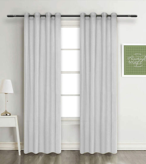 Vasilas Home Curtain with Grommets Gray 140x270cm