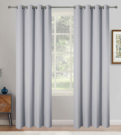 Vasilas Home Black Curtain with Grommets 140x270cm