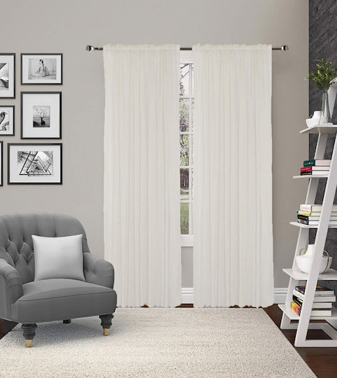 Vasilas Home Curtain with Pencil Pleat Ecru 140x270cm