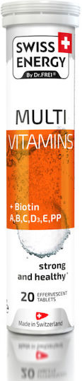 Swiss Energy Multi Vitamins + Biotin Πολυβιταμίνη για Ενέργεια 1000mg 20 αναβράζοντα δισκία