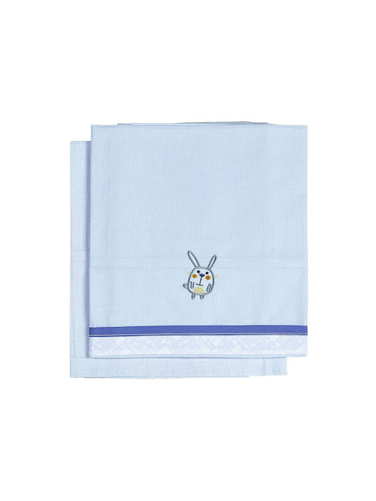 The Baby World Sky Blue Fitted Sheet Set 80x110cm