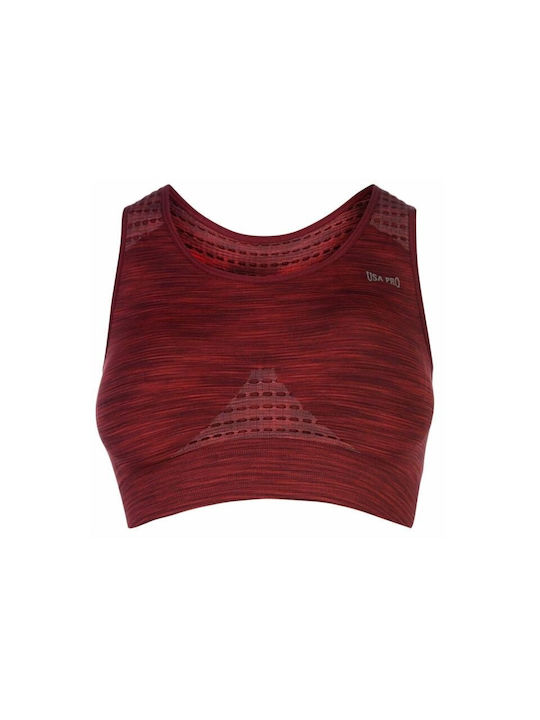 USA Pro Women's Sports Bra without Padding Burgundy