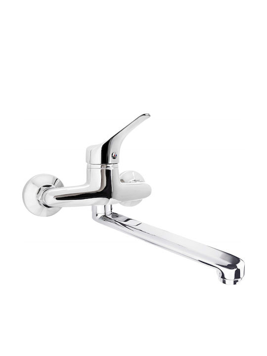 Deante Wall Silver Kitchen Faucet