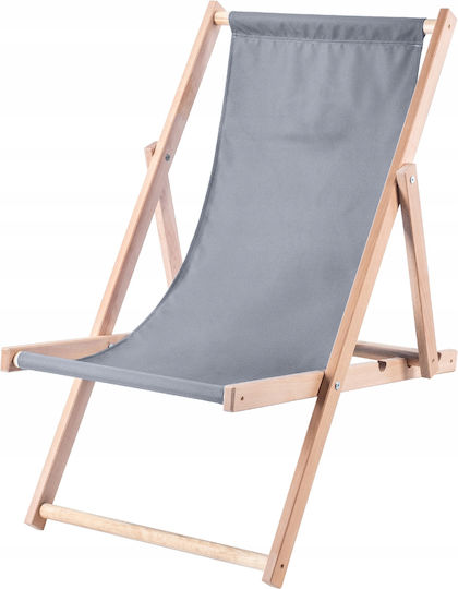 Kadax Wooden Beach Garden Folding Lounger Sturdy Comfortable