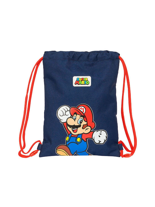 Super Mario Kids Bag Pouch Bag Blue 34cmx26cmcm