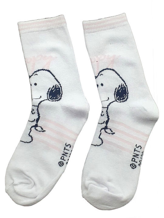 Disney Παιδικές Κάλτσες Snoopy White Pink