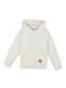 Fleece Kids Sweatshirt Cardigan with Hood and Pockets Ecru