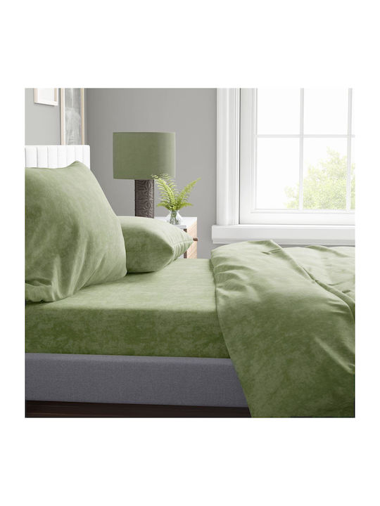 Dimcol Sheet for Single Bed 160x240cm. Shadow Lime Green 24