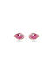 Swarovski Lucent Single Stud Earrings Gold Plated with Stones Pink