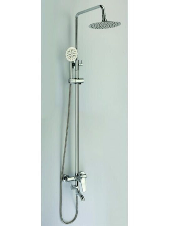 Inter Ceramic Shower Column without Mixer Silver