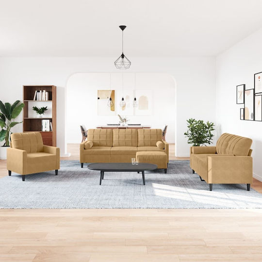 Σετ Σαλονιού 3-Sitzer & 2-Sitzer & Sessel & Hocker