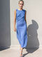 Draped Glitter Dress Blue